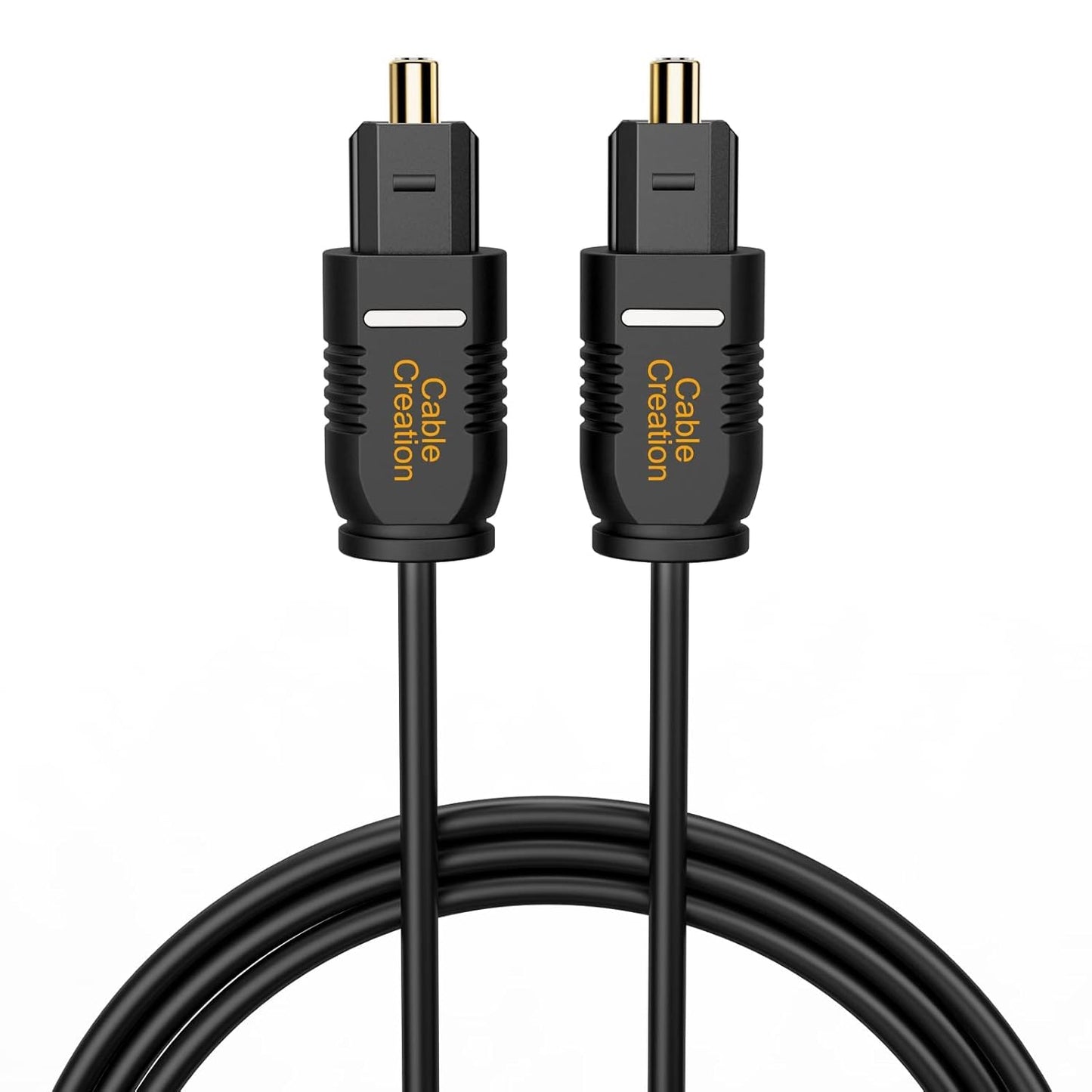 CableCreation Optical Digital Audio Cable 15FT 2-Pack, Thin Fiber Optic Toslink Gold Plated Optical S/PDIF Cord for Home Theater, Sound Bar, TV, PS4, Xbox, DVD/CD Player, Game Console& More, Black