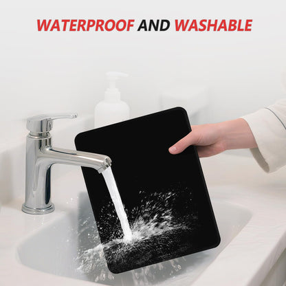 ITNRSIIET Mouse Pad Non-Slip Rubber Base Smooth Surface Stitched Edges Waterproof Durable Compatible with All Mice for Office & Gaming, Desk Accessory, 10.2x8.3x0.12 inch, JetBlack Solid