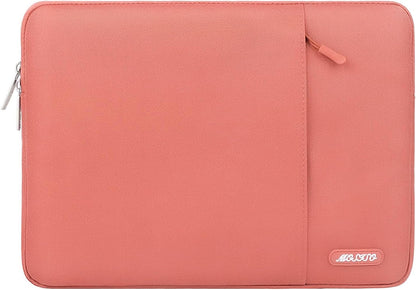 MOSISO Laptop Case 13.3 inch, 13-13.3 inch Laptop Sleeve Compatible with MacBook Air/Pro 13 / Pro 14, HP Dell ASUS Lenovo Notebook, Polyester Vertical Computer Sleeve Bag with Pocket, Coral