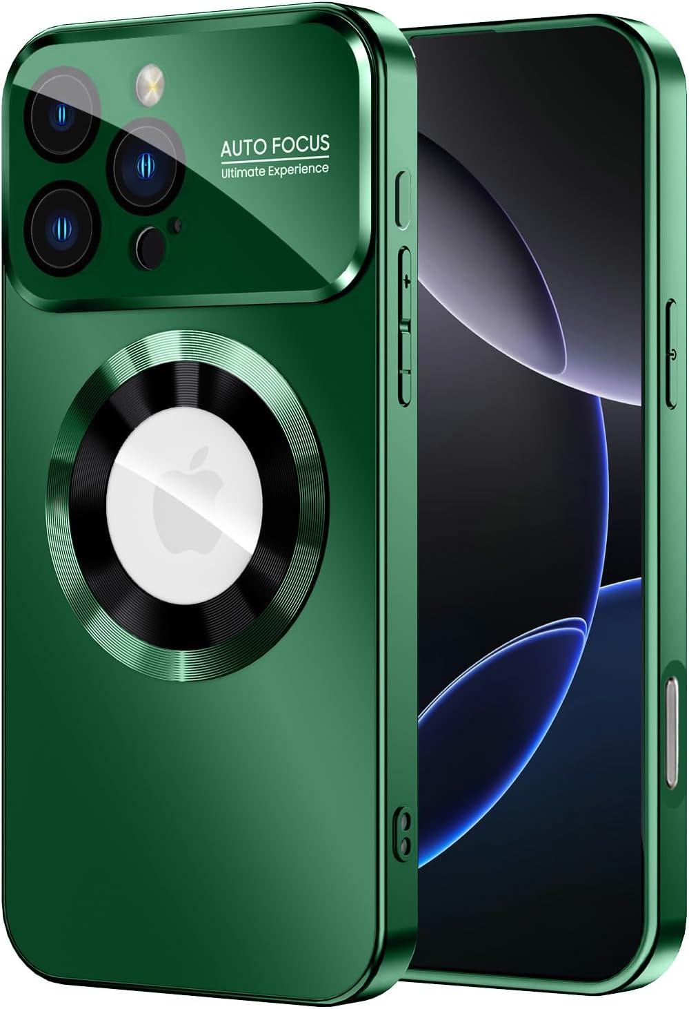 Magnetic for iPhone 16 Pro Case, Compatible with MagSafe, Built-in Camera Lens Protector, Logo View, Military Grade Drop Proof Phone Cover, Green