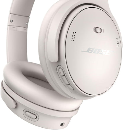 Bose QuietComfort Bluetooth Headphones, Wireless Headphones with Active Over Ear Noise Cancelling and Mic, Deep Bass, Up to 24 Hours of Playtime, White Smoke