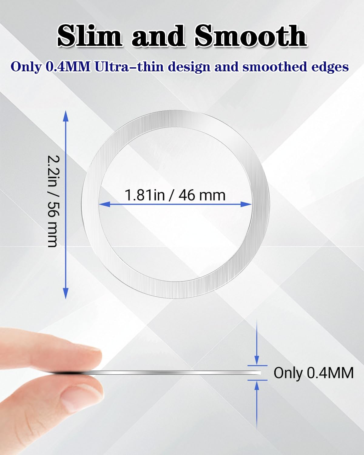 Metal Rings 6PCS,Ultra-Thin(0.4mm) for MagSafe Sticker,Magnetic Adapter,Phone Cases & Wireless Charger,Compatible with iPhone 16/15/14/13/12,Galaxy S24/S23/S22/Kindle,for Mag Safe Accessories