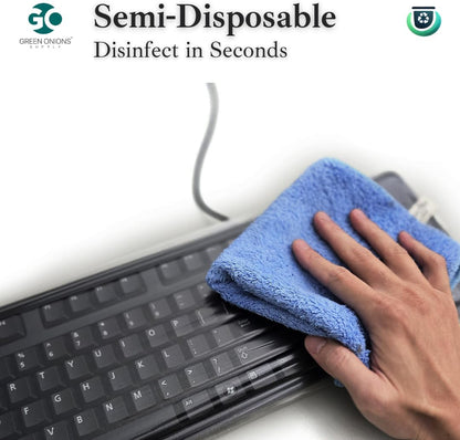 Green Onions Supply[3 Pack] Universal Fully Covered Flat Style 0.025mm Wipeable Superb Tactile Feeling Waterproof Anti-Dust Keyboard Cap Cover for Desktop Keyboard with Numeric Hospital/Dentist Use