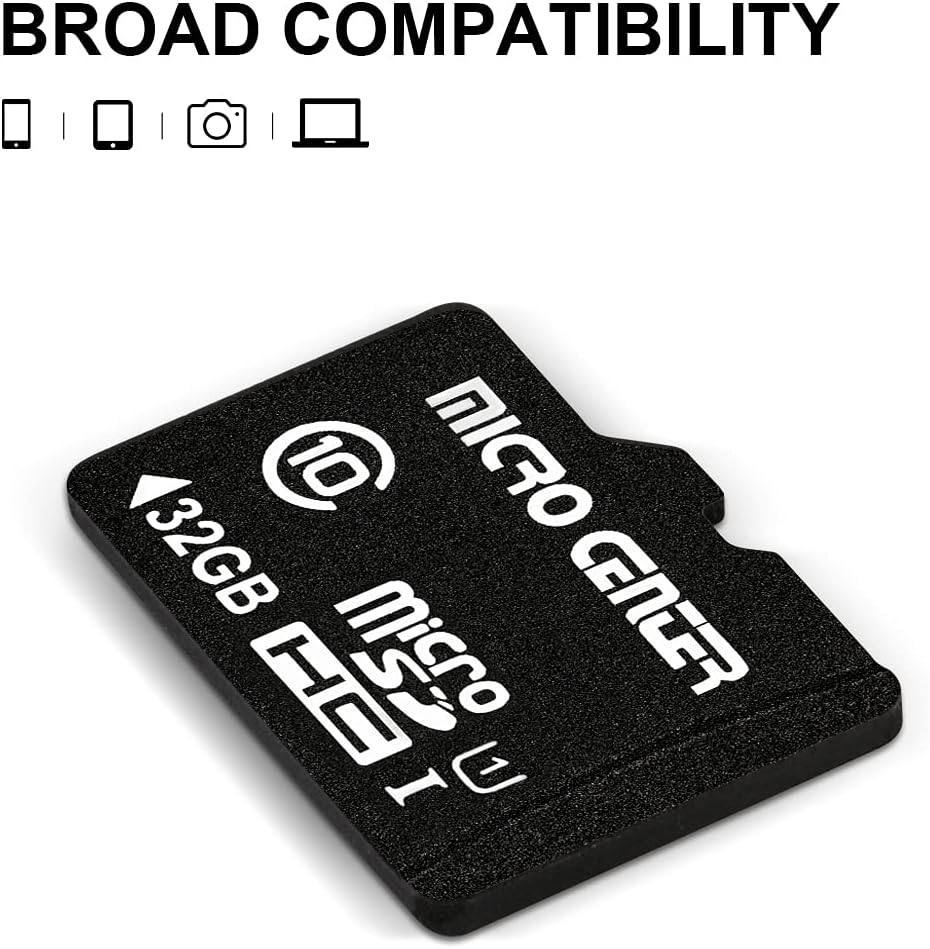 INLAND Micro Center 32GB Class 10 MicroSDHC Flash Memory Card with Adapter for Mobile Device Storage Phone, Tablet, Drone & Full HD Video Recording - 80MB/s UHS-I, C10, U1 (1 Pack)