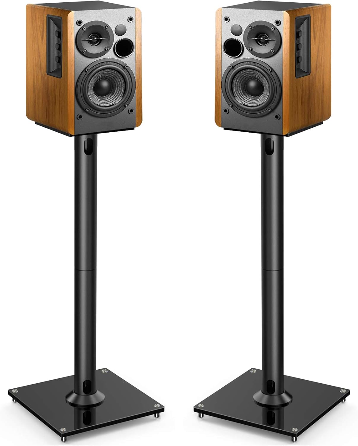 PERLESMITH Universal Floor Speaker Stands 26 Inch for Surround Sound, Klipsch, Sony, Edifier, Yamaha, Polk & Other Bookshelf Speakers Weight up to 22lbs - 1 Pair