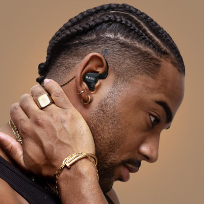 BASN Metalen in-Ear Monitors Headphones,4 Drivers Musicians Noise Isolating IEMs with Deep Bass, Two Detachable MMCX Cables with Case for Singers,Drummers,Bassists(Matt Black)