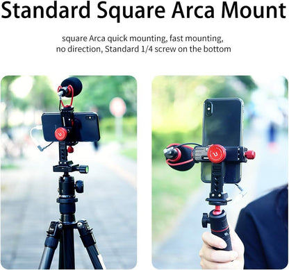 Cell Phone Tripod Mount, ULANZI ST-14 Smartphone Tripod Mount Adapter Aluminum with Cold Shoe, 360° Cell Phone Stand Holder Clamp for iPhone17 16 15 14 13 12 11 Max Pro iPhone X XR Xs 6 7 Plus