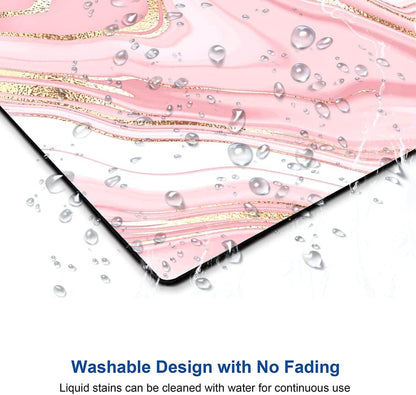 Cute Mouse Pad, Pink Gold Marble Mouse Pad, Square Personalized Mouse Mat with Design, Non-Slip Rubber Base Computer Mousepad for Office Laptop Desk