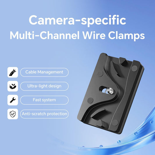 Aluminum Camera Cable Locking Clip - Adjustable USB/HDMI Protector with 1/4-inch Threads, Secure Cable Clip for DSLR Camera Photographer Students (Black)