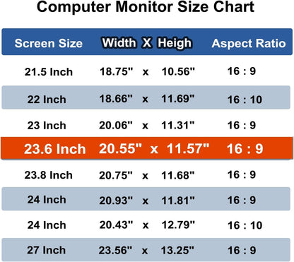 23.6 Inch Computer Privacy Screen Shield [2 Pack] for 16:9 Widescreen Desktop Monitor - Anti-Glare Blue Light Privacy Filter and Anti Spy Privacy Screen Protector Film