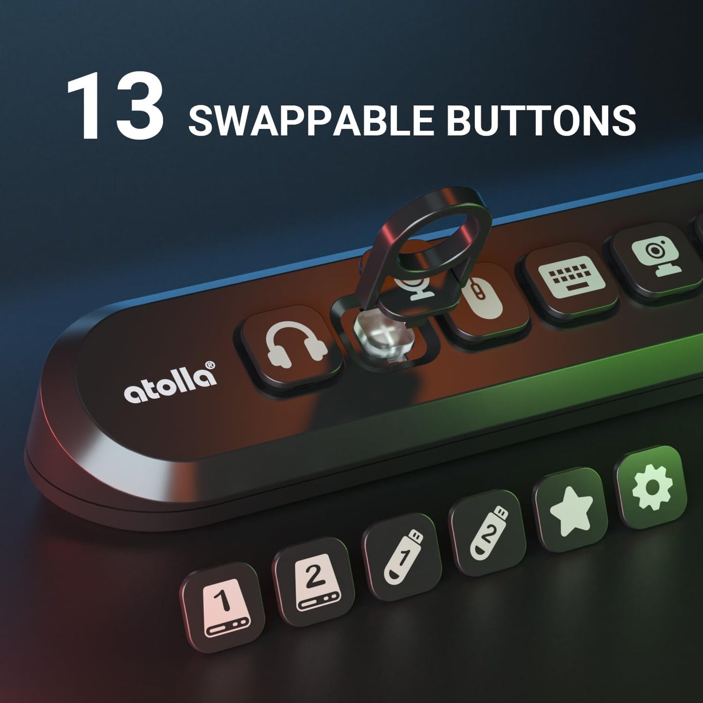 Powered USB Hub, atolla 7-Port USB 3.0 hub (6 Superspeed Transfer Ports+ 1 Fast Charging Port) with Swappable Illuminated Icon Switch and 12V/3A Power Adapter for Windows, MacOS, ChromeOS, Linux