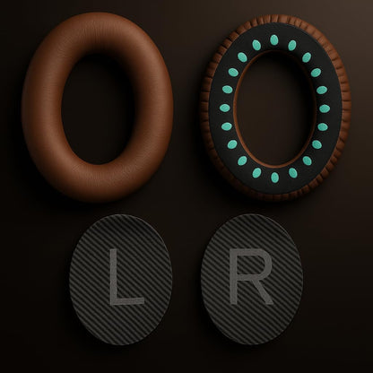 Premium Replacement Ear Pads for Bose QC2, QC15, QC25, QC35 I & II – Soft Protein Leather & Memory Foam Cushions – Enhanced Noise Isolation – Easy Installation Kit & Cleaning Cloth (Brown)