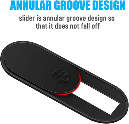 Computer Camera Cover Slide, 0.028 Inch Ultra-Thin Camera Blocker for Protect Your Privacy Security, Camera Cover Accessories Fits MacBook Pro & Air, iPhone iPad iMac (Black - 6 Pack)