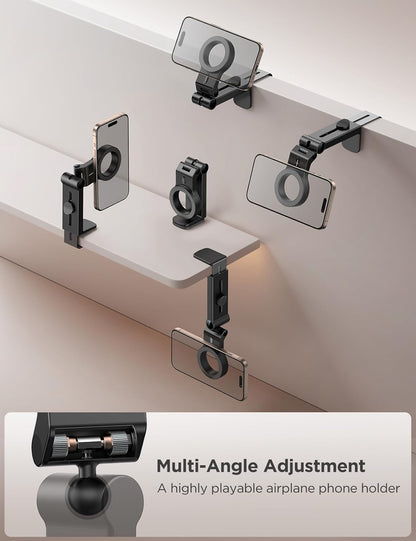 JOYROOM 2 Pack Airplane Phone Holder, Hands-Free Airplane Phone Mount, Airplane Essentials Phone Stand for iPhone 15 Pro Max 14 13 12, and Magsafe Case