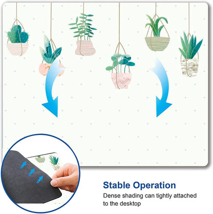 Mouse Pad, Plants Mouse Pad, Square Mouse Mat Waterproof Mousepad Non-Slip Rubber Base Mouse Pads for Office Laptop