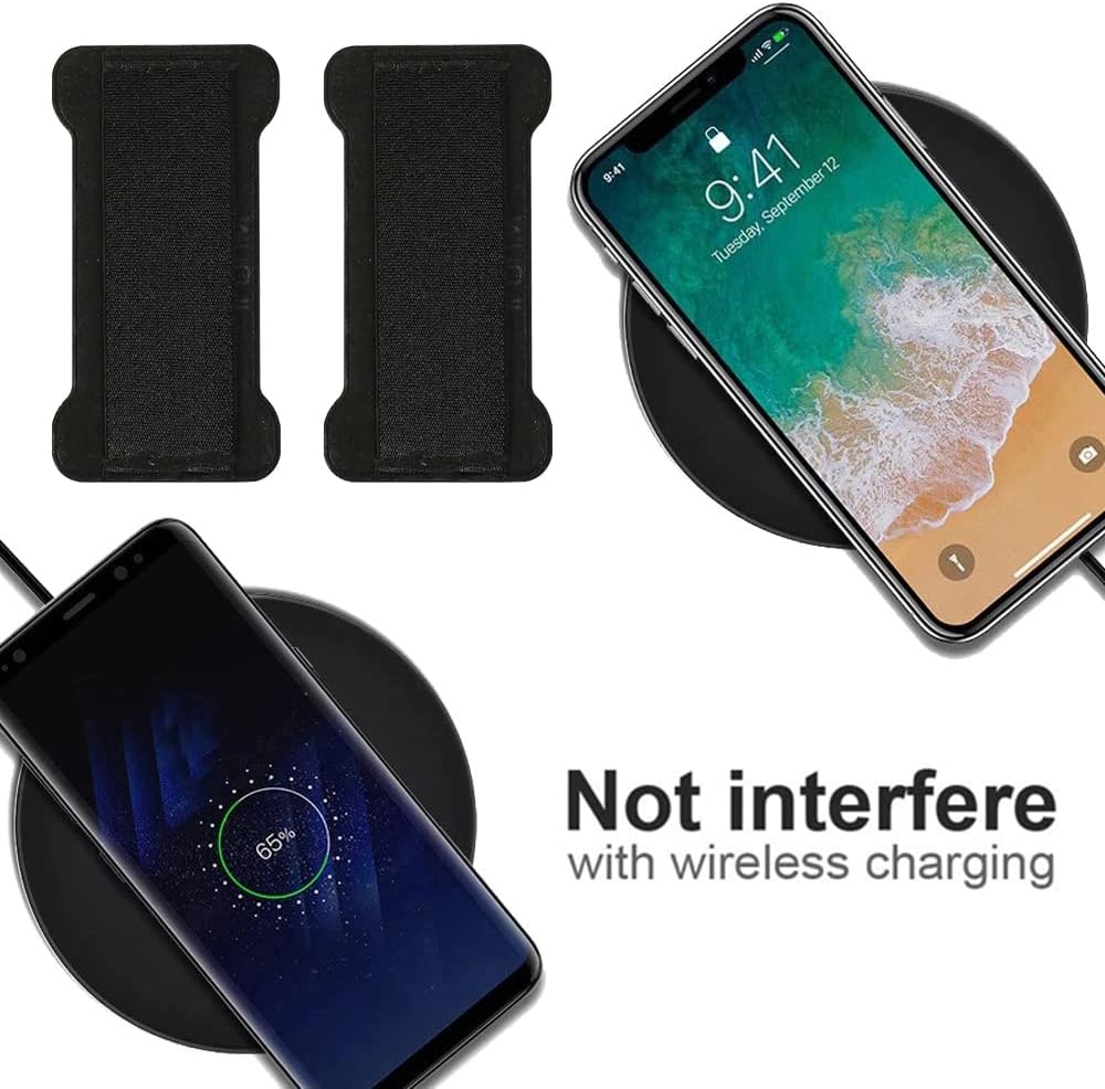 Finger Strap Phone Holder - Ultra Thin Anti-Slip Universal Cell Phone Grips Band Holder for Back of Phone -2Pack(Black)