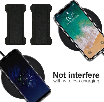 Finger Strap Phone Holder - Ultra Thin Anti-Slip Universal Cell Phone Grips Band Holder for Back of Phone -2Pack(Black)