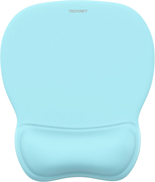 TECKNET Gel Mouse Pad with Wrist Rest, Ergonomic Office Mousepad with Wrist Support - Non-Slip & Smooth Surface Comfortable Desk Accessories Mat for Office, Gaming and Study - LT.Blue