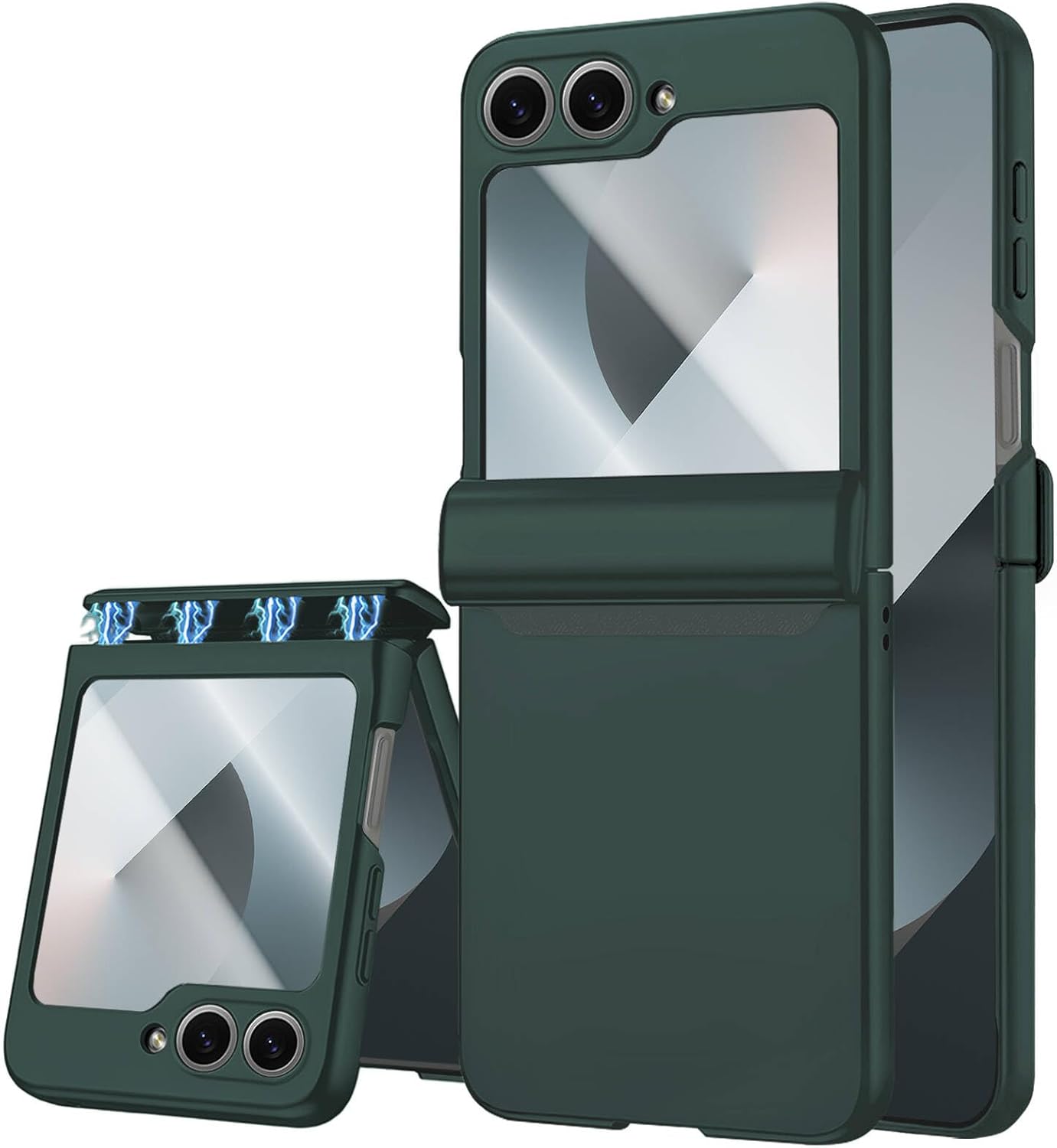 STORMTAL for Samsung Galaxy Z Flip 6 Case/Z Flip 7 FE Case, Hinge Protection, Built-in Screen Protector, Wireless Charging, Slim Rugged Phone Protective Case for Galaxy Z Flip 6 Green