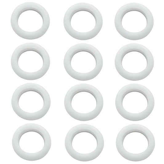 12 Pcs Rubber Grommets, 7/8" Inside Diameter 1" Drill Hole Rubber Wire Grommets for Wire, Firewall, Cables, Plugs (White)