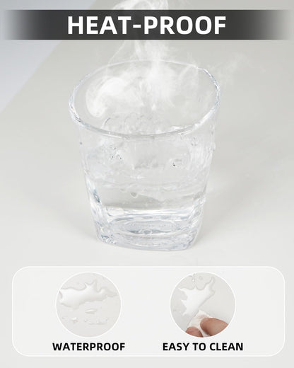 Pu Leather Desk Protector, Mouse Pad, Laptop Mat, Non-Slip Blotter, Waterproof Writing Pad for Office/Home (23.6"x13.8", Ivory White)