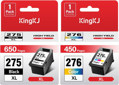 275XL 276XL Ink Cartridge 2-Pack Replacement for Canon PG-275XL CL-276XL 275 276 Ink Cartridges Combo Compatible PIXMA TS3520 TS3522 TS3500 TR4720 TR4722 TR4700 Printer Inkjet All-in-one Color Black