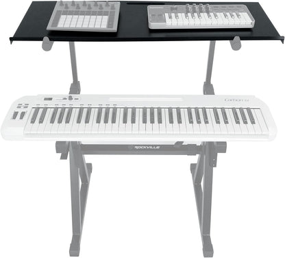 Rockville Z-SHELF Universal Shelf for Z-Stand and X-Stand, 35.4x13.78in Steel Platform, Foam-Padded Edge, Lightweight 7.3 lbs, for Musicians and DJs