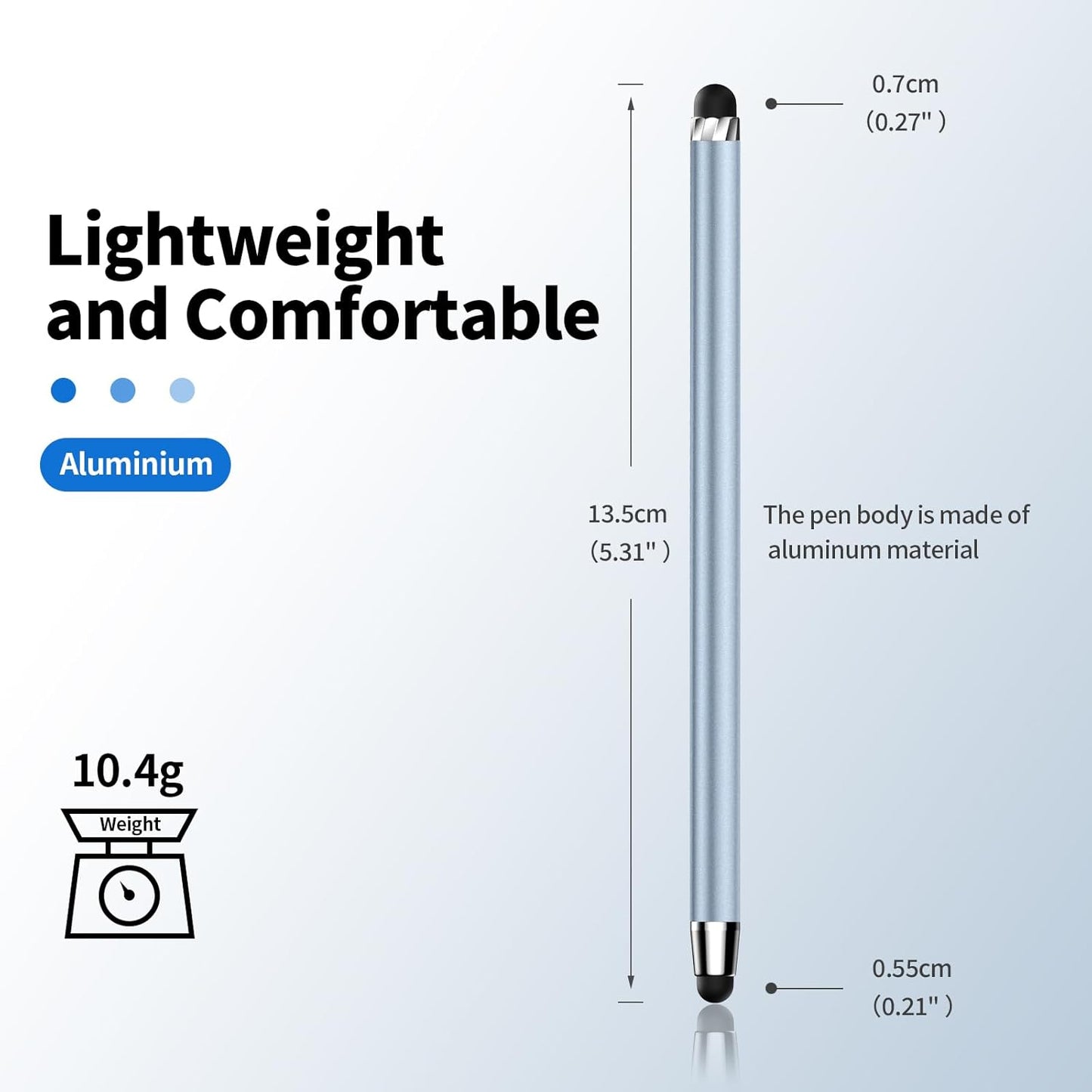 40PCS Replacement Rubber Tibs for Stylus Pen,High Sensitivity and Precisio,Universal Stylus Black Rubber Tips(0.27inch/0.21inch)