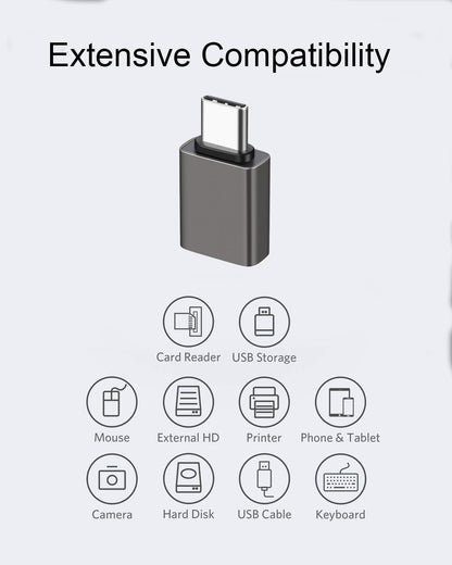 USB C Male to USB A Female OTG Adapter (3 Pack),USB 3.2 GEN2 10Gbps High-Speed Data PD 60W Fast Charging for iMac,MacBook Pro/Air,iPhone 16 15,iPad,Microsoft Surface,Samsung Galaxy S24/23/22,etc.