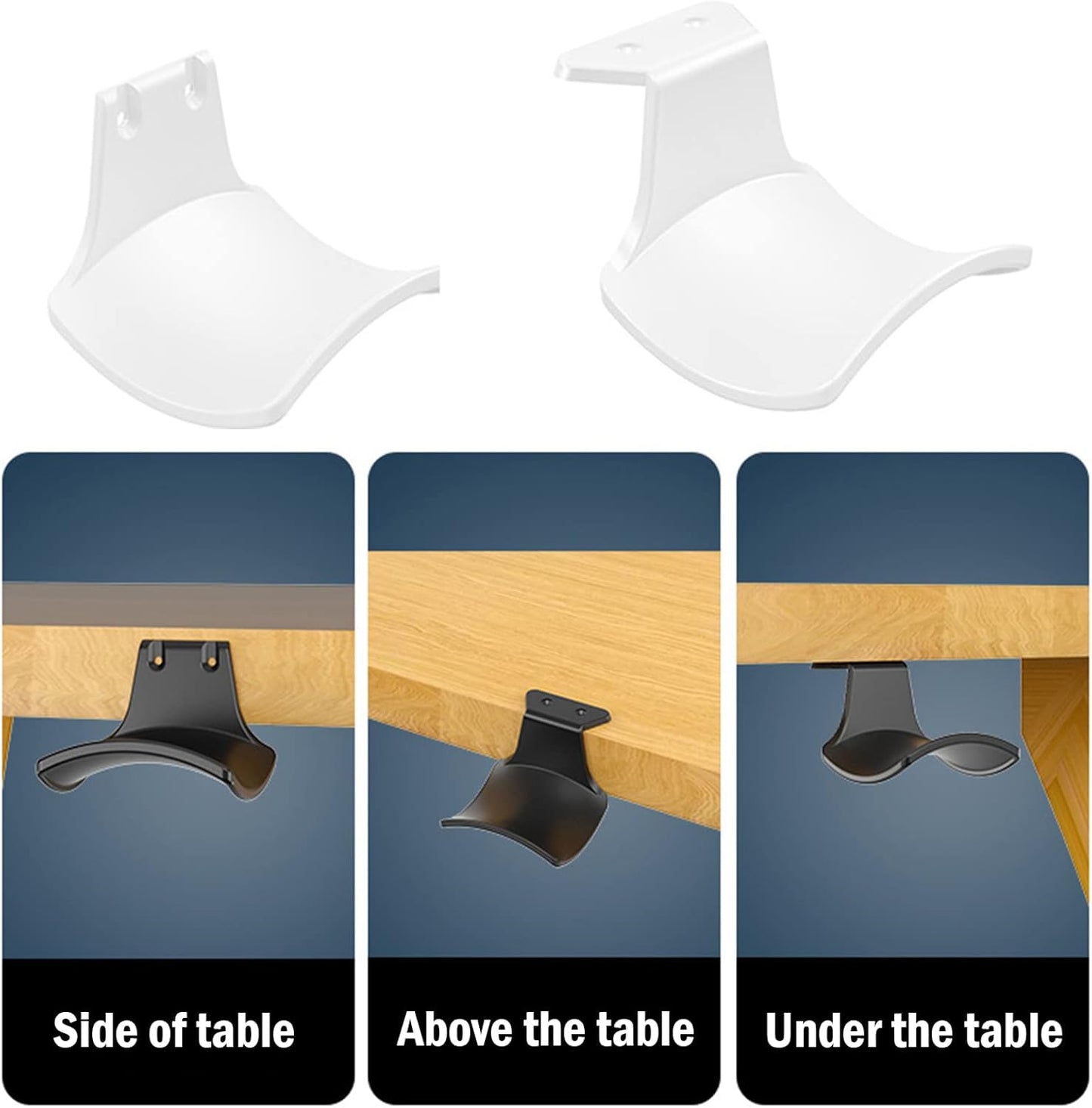 2-Pack Headphone Stand Hanger Wall Hooks, Save Space Headset Stand Holder for Universal Gaming Headset Airpods Max Sony Bose Beats, Strong Adhesive with Screws, White