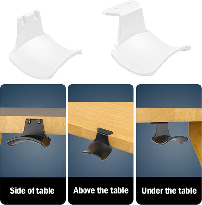 2-Pack Headphone Stand Hanger Wall Hooks, Save Space Headset Stand Holder for Universal Gaming Headset Airpods Max Sony Bose Beats, Strong Adhesive with Screws, White