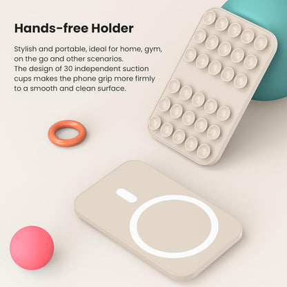 Patented Magnetic Sticky Phone Suction Grip Mount for MagSafe Case,Magnet Silicone Portable Stand Holder for iPhone 16/15/14/13/12 Series and Android, Hands-Free Selfies and Videos,Starlight