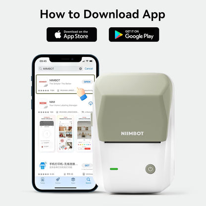 NIIMBOT B1 Label Maker Machine with Tape, Thermal Label Printer Easy to Use for Office, Home, Business, 2 Inch Label Maker with 2'' x1.18'' Labels-230pcs/Roll