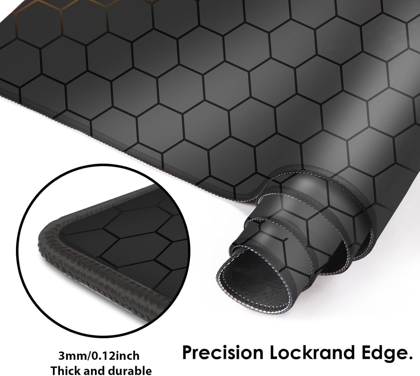 Galdas Gaming Mouse Pad XXL XL Large Long Extended Big Mousepad Non-Slip Rubber Keyboard Mouse Pad with Stitched Edges for Laptop Home Office (31.5x11.8x0.08 Inch) … (Grid)