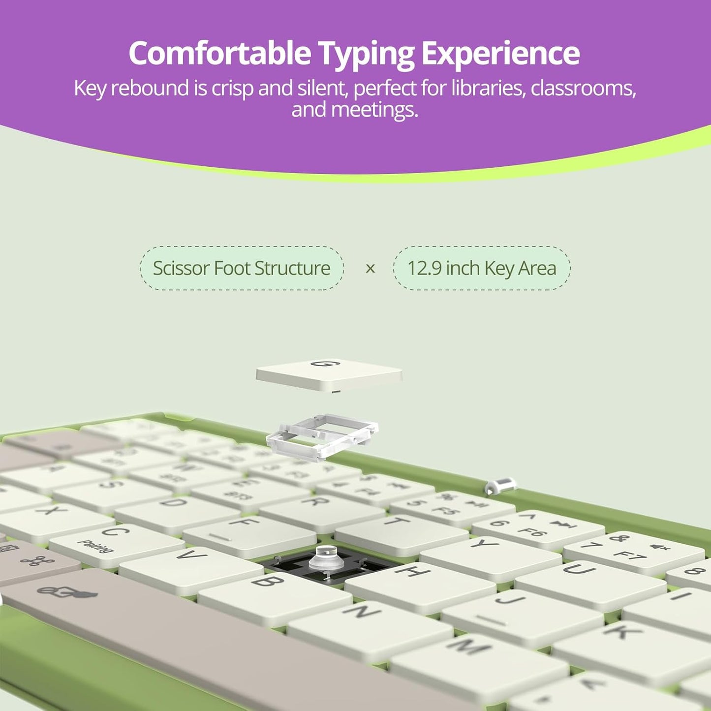 Nillkin Pocket Foldable Keyboard with Touchpad & Wireless Bluetooth, Portable Travel Keyboard for Home or Mobile Office Replaces Keypads and Mouse Combo, Compatible with iPad, Laptop, Tablet - Green