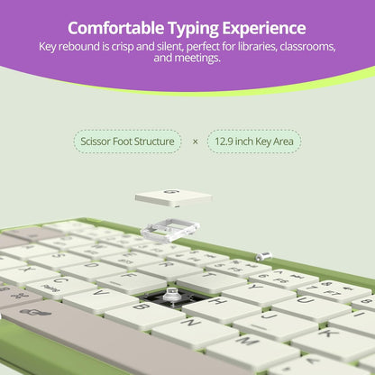 Nillkin Pocket Foldable Keyboard with Touchpad & Wireless Bluetooth, Portable Travel Keyboard for Home or Mobile Office Replaces Keypads and Mouse Combo, Compatible with iPad, Laptop, Tablet - Green