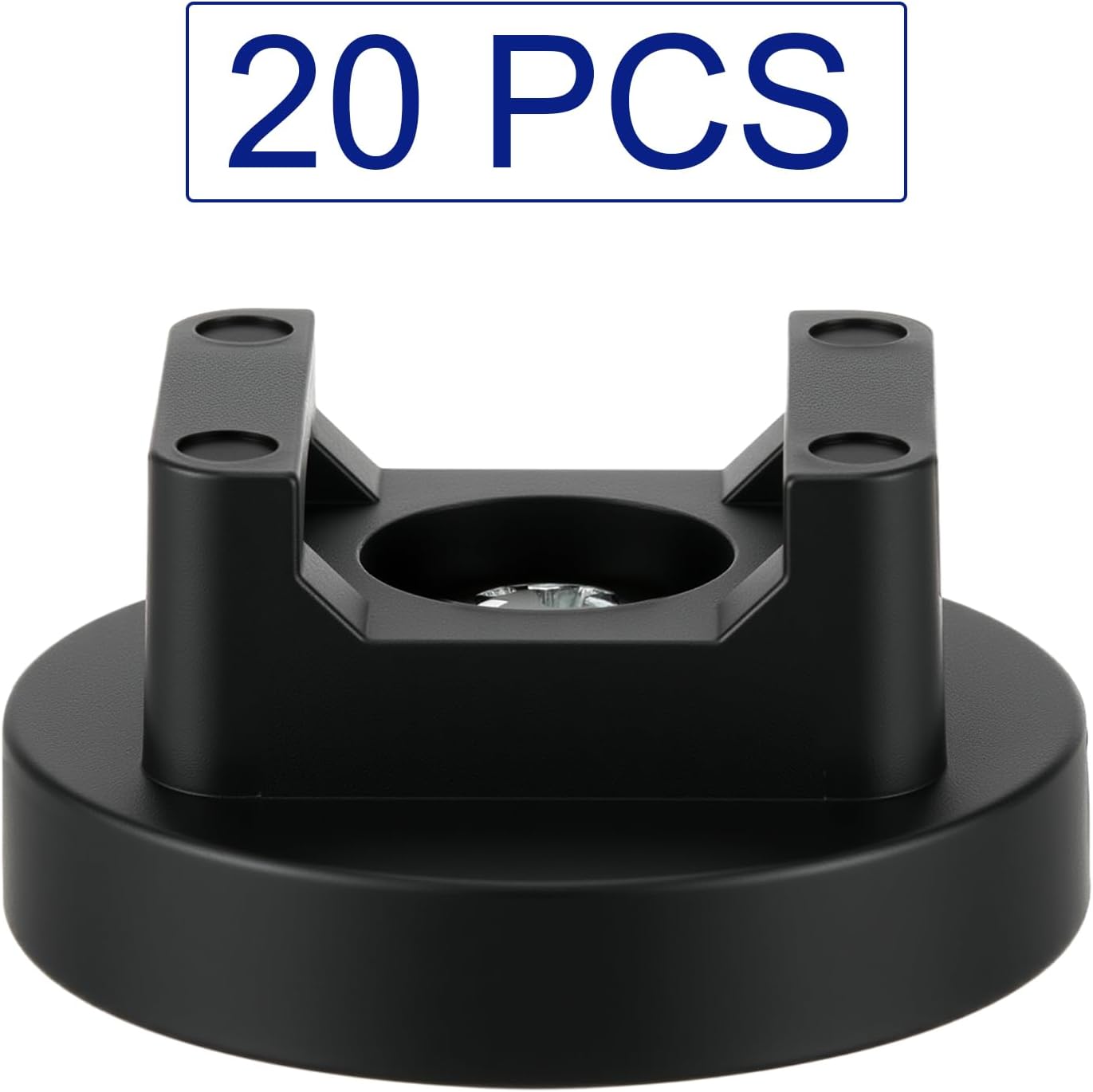 Yookeer 20 Pcs Magnetic Zip Tie Mount Base Black Magnetic Cable Clips Wire Holder Multipurpose Cable Ties Management Base Electrical Supplies for Wire (31 mm)