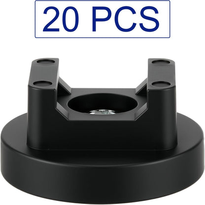 Yookeer 20 Pcs Magnetic Zip Tie Mount Base Black Magnetic Cable Clips Wire Holder Multipurpose Cable Ties Management Base Electrical Supplies for Wire (31 mm)