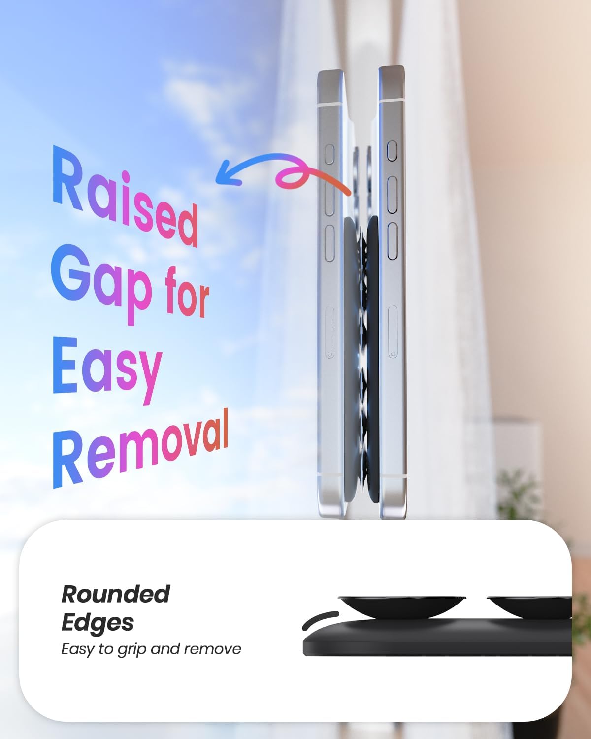 Klearlook Magnetic Suction Phone Mount for MagSafe Case, Removable Sticky Phone Grip Holder for Hands-Free Makeup/Selfie/Live Streaming/Vlog for TikTok & Instagram Influencer/Creator, Black