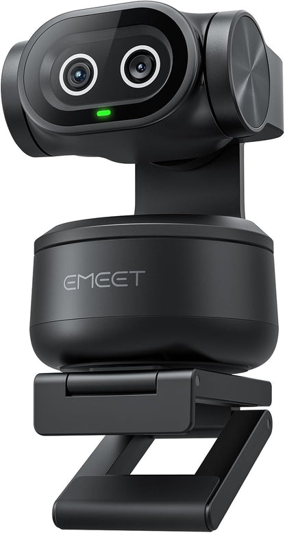 EMEET PIXY Dual-Camera AI-Powered PTZ Camera 4K, AI Tracking, PDAF&AI Autofocus 0.2s, 1/2.55'' Sony Sensor, 3 Mics, Presets, Gesture Control, 4K Webcam for Streaming and OBS/Twitch/Switch 2 Compatible