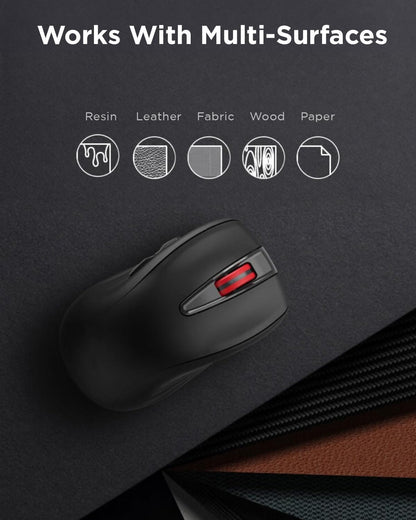 Lenovo USB-C Rechargeable Silent Mouse (WL500) - Silent Buttons, USB-C Rechargeable, Ambidextrous Grip, Adjustable DPI - Plug-and-Play 2.4G Receiver Computer Mouse (Black)