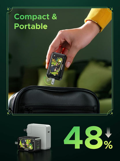 UGREEN 65W USB C Charger Block, Nexode 3-Port GaN Fast Type C Charger, Compact Foldable Power Adapter for MacBook Pro/Air, Dell XPS, iPhone 16/15, iPad Pro, Galaxy S25, (Genshin Impact Edition)