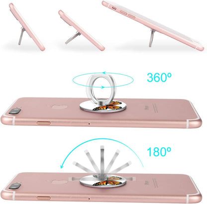 Bonoma Finger Ring Stand, 3 Pack Butterfly 360 Degree Rotation Phone Ring Stand Grip Holder Compatible with Smartphones and Tablets