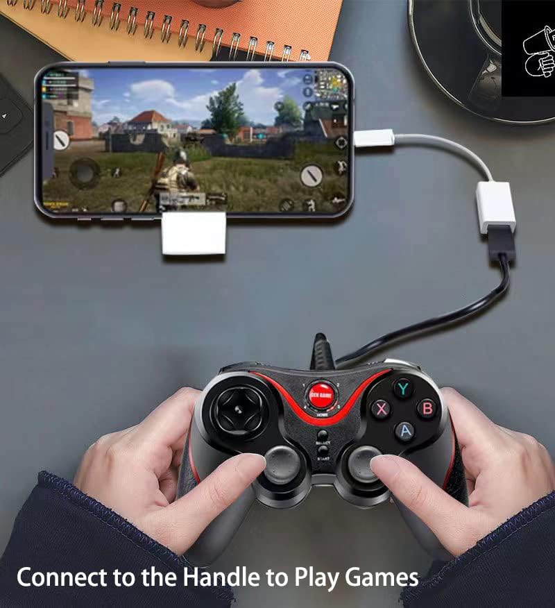 Lightning to USB Camera Adapter, Apple MFi Certified USB 3.0 OTG Dongle Cord for iPhone 14 13 12 11 X XS XR 8 Plus, iPad to Connect USB Flash Drive, Card Reader, Keyboard, Mouse, Piano, U Disk