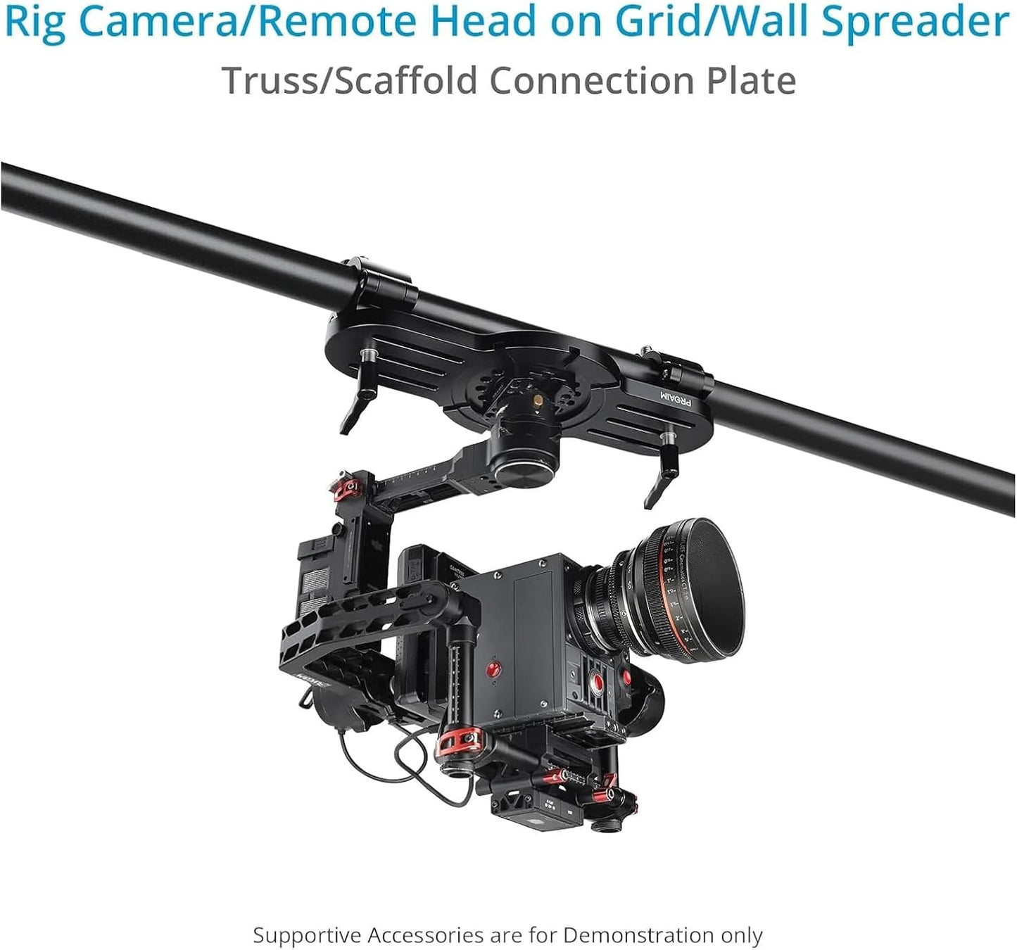 PROAIM Truss/Scaffold Connection Plates – Mitchell Mount. Rigging Adapters for Overhead Shots. for Wall Spreader Rod/Poles/Grids. 360° Swivel Clamps, Robust & Secure - 50kg Payload