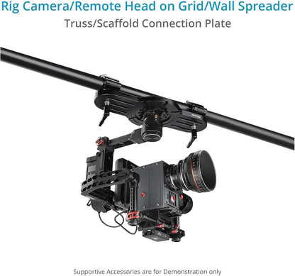 PROAIM Truss/Scaffold Connection Plates – Mitchell Mount. Rigging Adapters for Overhead Shots. for Wall Spreader Rod/Poles/Grids. 360° Swivel Clamps, Robust & Secure - 50kg Payload
