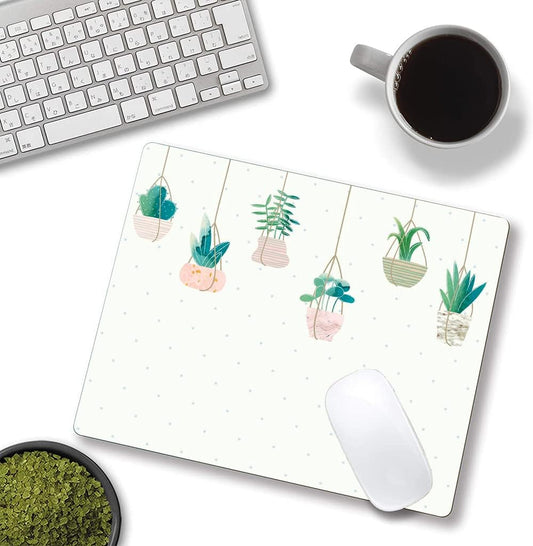 Mouse Pad, Plants Mouse Pad, Square Mouse Mat Waterproof Mousepad Non-Slip Rubber Base Mouse Pads for Office Laptop