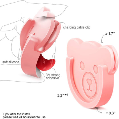 TOPGO Socket Car Mount for Phone Holder Cute Bear Style Silicone Grip Stand with Phone line Clasp for Collapsible Socket User Used on Dashboard, Home, Office, Kitchen, Desk, Wall (Color) 3 Pack