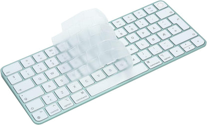 Keyboard Cover for New M4 iMac Magic Keyboard(Europe Layout, 7 Shape Enter Key) Model A3118/A2449, Touch ID Version w/o Numeric Key - Ultra Thin, Protective and Clear Protector Skin