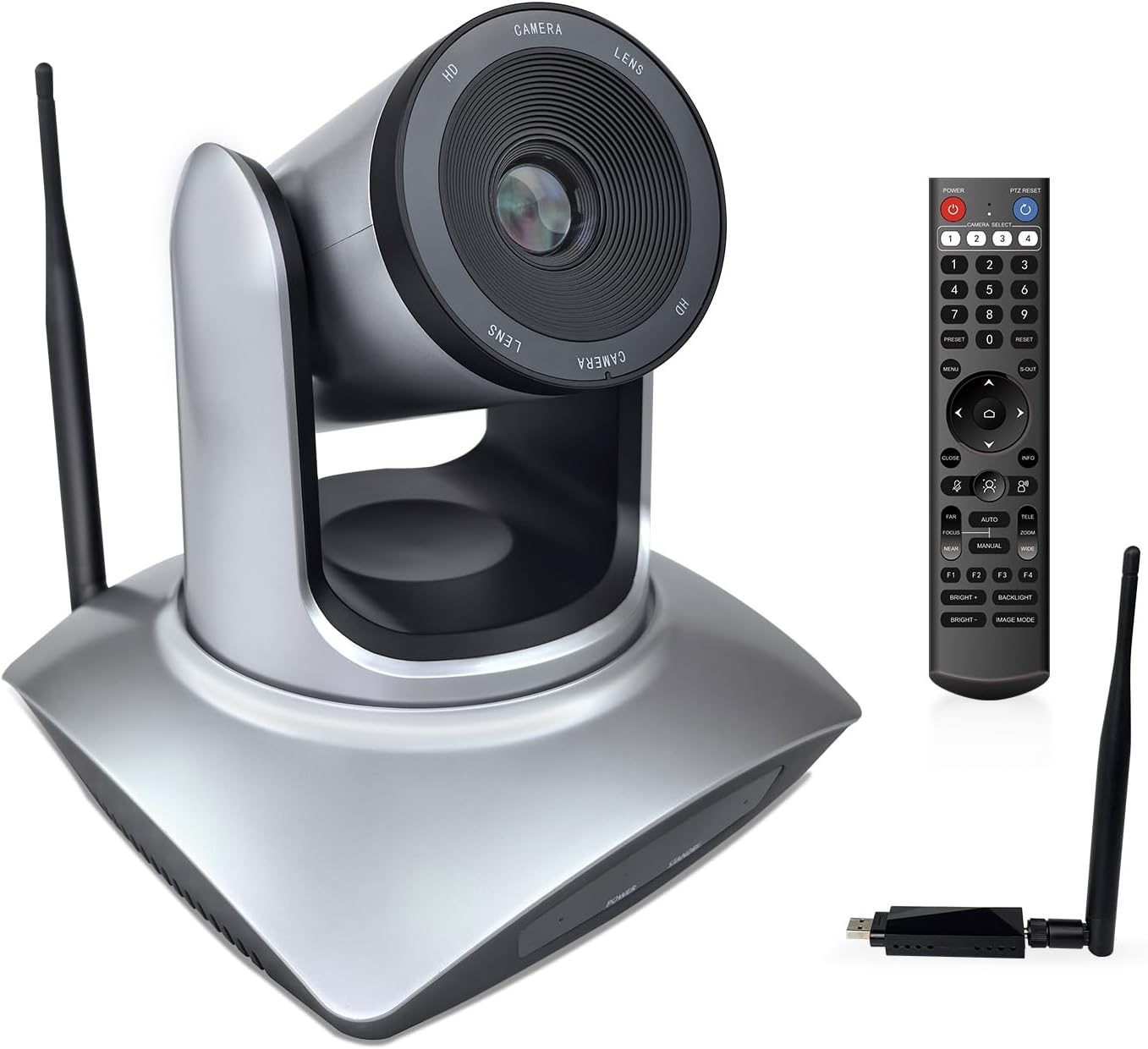 TOALLIN Wireless PTZ Conference Room Camera, 3X Optical Zoom Streaming Camera, 1080P Full HD Wireless Webcam for Video Conferencing/Live Streaming/Church Services Worship/Online Education